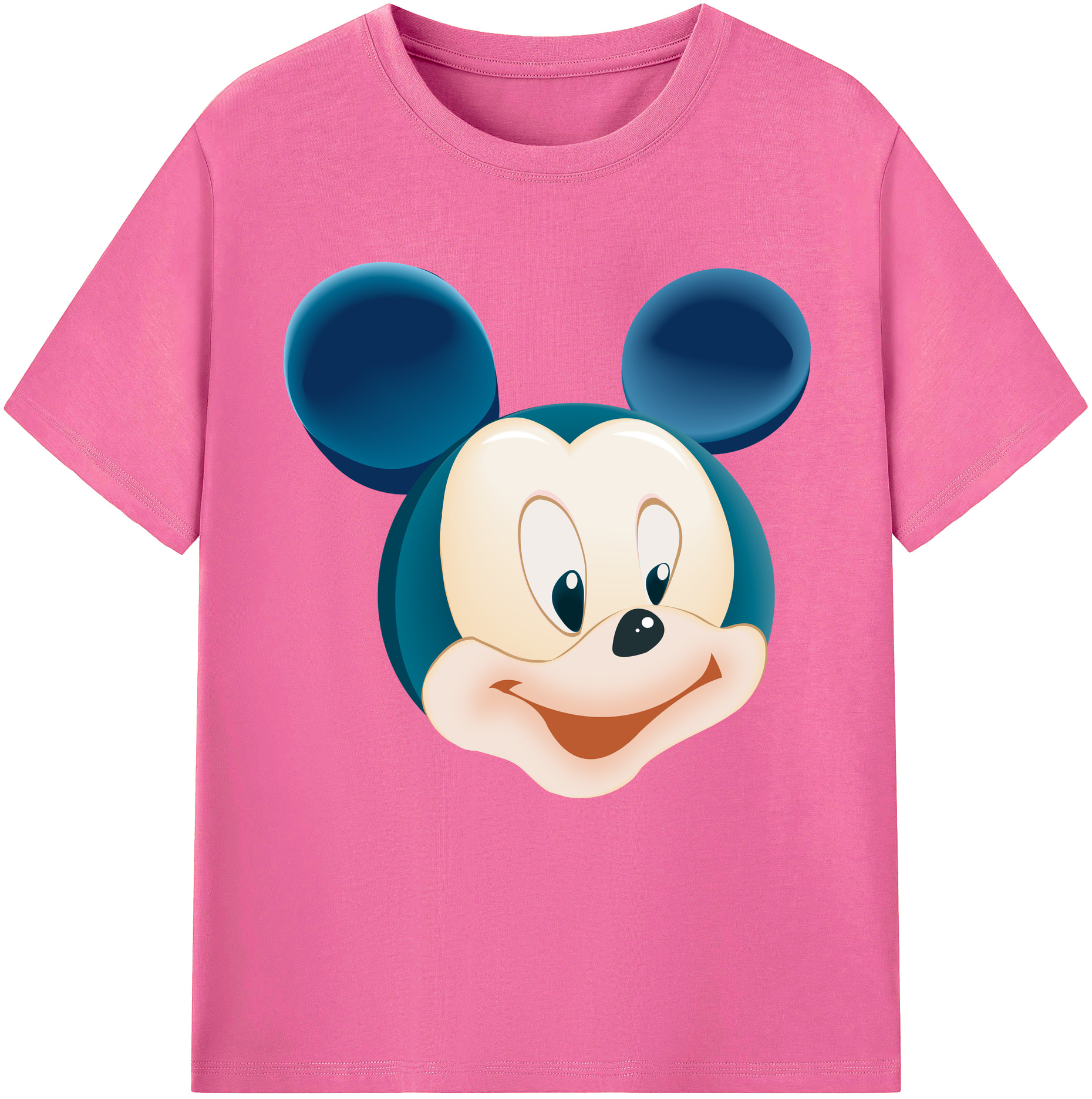 （画像用） ミッキーマウス Mickey Mouse レディースカジュアルプリントTシャツ（綿100％）